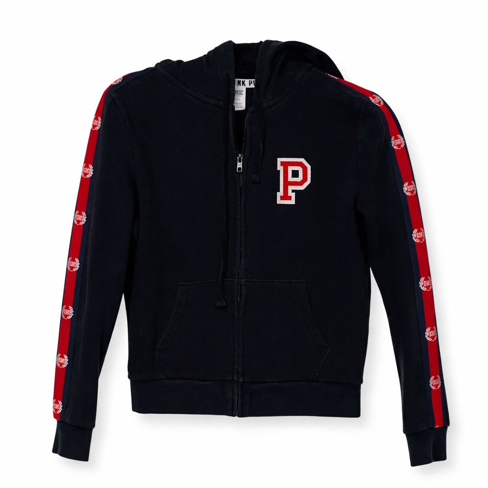 PINK Victoria's Secret  Black Jacket with Red Stripes